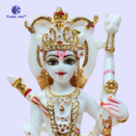 Ram Darbar Idol White Marble Gold Painted 11 Inch Set - Kritika Arts