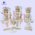 ,*Kritika Arts® Ram Darbar Idol Sculpture | 11 Inch White Hybrid Marble Dust Polyresin Ram Sita Lakshman Hanuman Murti - Image 2
