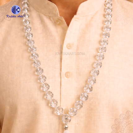 10mm sphatik mala diamond cut crystal