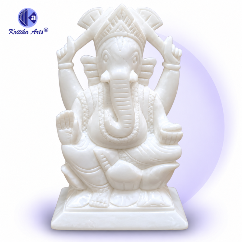 premium white marble ganesh idol online