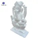 ,Elegant Pure White Shree Ganesh Murti - Image 3