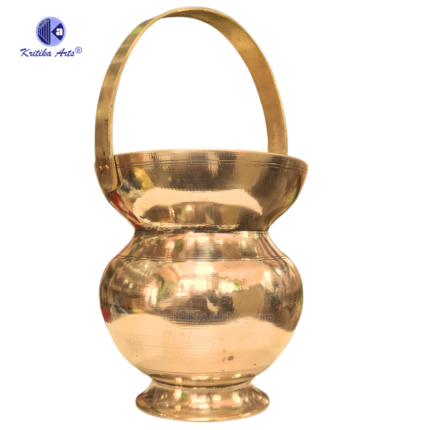 Heavy Brass (Kansa) Sadhu Kamandal – Traditional Gangajali Holy Water Pot