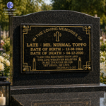 Black Granite Memorial Plaque 12x18 Inch – Deep Engraved Graveyard Stone with 24ct Gold Fill - Image 2