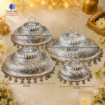 German Silver White Metal Deity Chatra (Chhatra) for Temple & God Idol | Handcrafted Chatra with Ghunghroo Bells | 12, 14, 16 & 18 Inch - Image 5