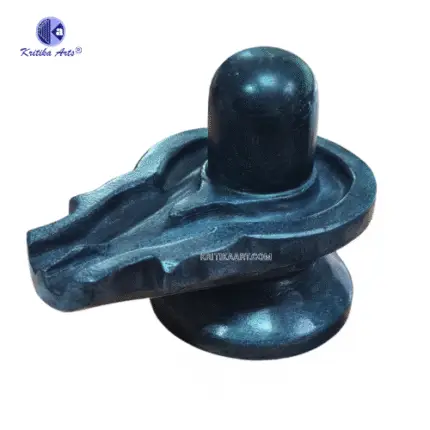 Pure Black Granite Shivling 6 to 8 inch – premium buff polished Shiv Lingam for Rudraabhishek and Panchamrit Abhishek