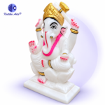 ,*Handcrafted White Italian Marble Shree Ganesh Murti Small size - Image 3