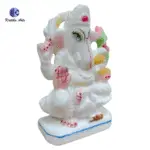 ,Handcrafted Makrana Marble Ganesh Idol – 6 Inch - Image 3