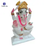 ,White Italian Marble Shree Ganesh Murti - Image 3