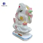 ,Handcrafted Makrana Marble Ganesh Idol – 6 Inch - Image 2