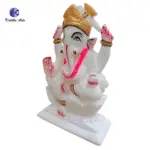 ,White Italian Marble Shree Ganesh Murti - Image 2