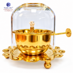 ,*Pure Brass Akhand Jyot Diya | Adjustable Bati & Glass Cover - Image 4