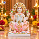,*Poly Marble Ganesh Laxmi Saraswati Idol Set 9 Inch for Diwali Puja - Image 3
