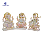 poly marble Ganesh Laxmi Saraswati set 9 inch