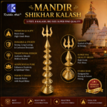 5 Feet Heavy Duty Brass Mandir Shikhar Kalash | 8 Kalash Layered Temple Dome Top | Pure Brass Temple Gumbad – Kritika Arts® - Image 2