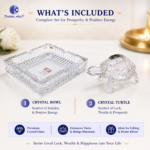 Pure Crystal Glass Turtle Set – 7 Inch Vastu Feng Shui Tortoise for Home & Office Decor - Image 3
