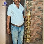 Hand-polished heavy-duty brass shikhar kalash detailing – premium temple dome accessory