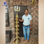 “Pure Brass Temple Kalash with 25mm Rod Fitting – Handmade by Kritika Arts & Murti”
