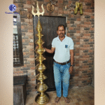 6 Feet Heavy Duty Brass Mandir Shikhar Kalash | 9 Kalash Layered Temple Dome Top | Pure Brass Temple Gumbad – Kritika Arts® - Image 2