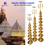 “Heavy Duty 7 Kalash Brass Temple Shikhar with Custom Polish Finish”