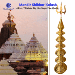 “4 Feet Brass Mandir Shikhar Kalash with Trishul – Rustproof Temple Dome Top”