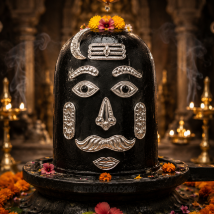 German Silver Shivling Shringar Set