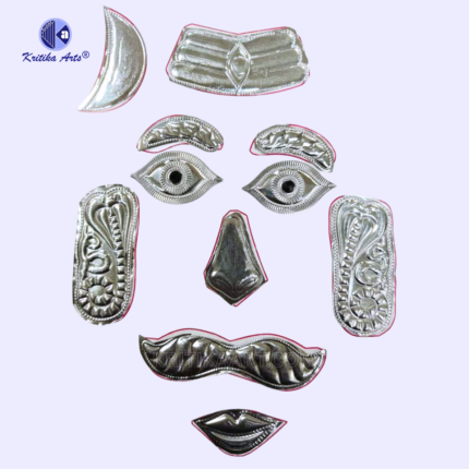 German Silver Shivling Shringar Set 11 Piece Mahadev Mukharbind