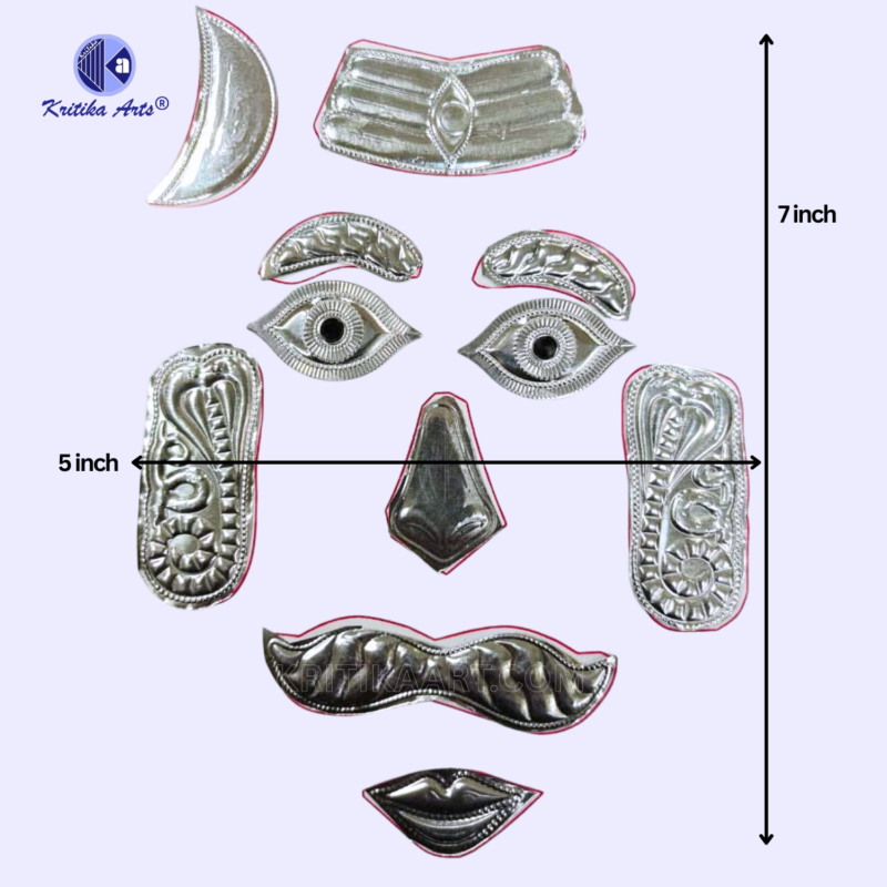 Shiv Ji Face Decoration Set for Shivling German Silver
