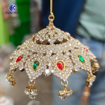 Divine Mata Chattra Gold Finish with Stone Work