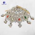 ,Divine Mata Chattra (Chhatra) – Decorative Crown Canopy for Durga / Lakshmi / Devi Idols – Gold Finish with Stone Work – Kritika Arts - Image 2