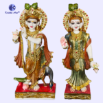 Sri Radha Krishna Hybrid Poly Marble Murti 17 Inch – Premium Hand-Painted Idol