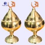 ,Apple Shape Akhand Diya with Stand – Pure Brass Akhand Deepak for Home & Temple - Image 3