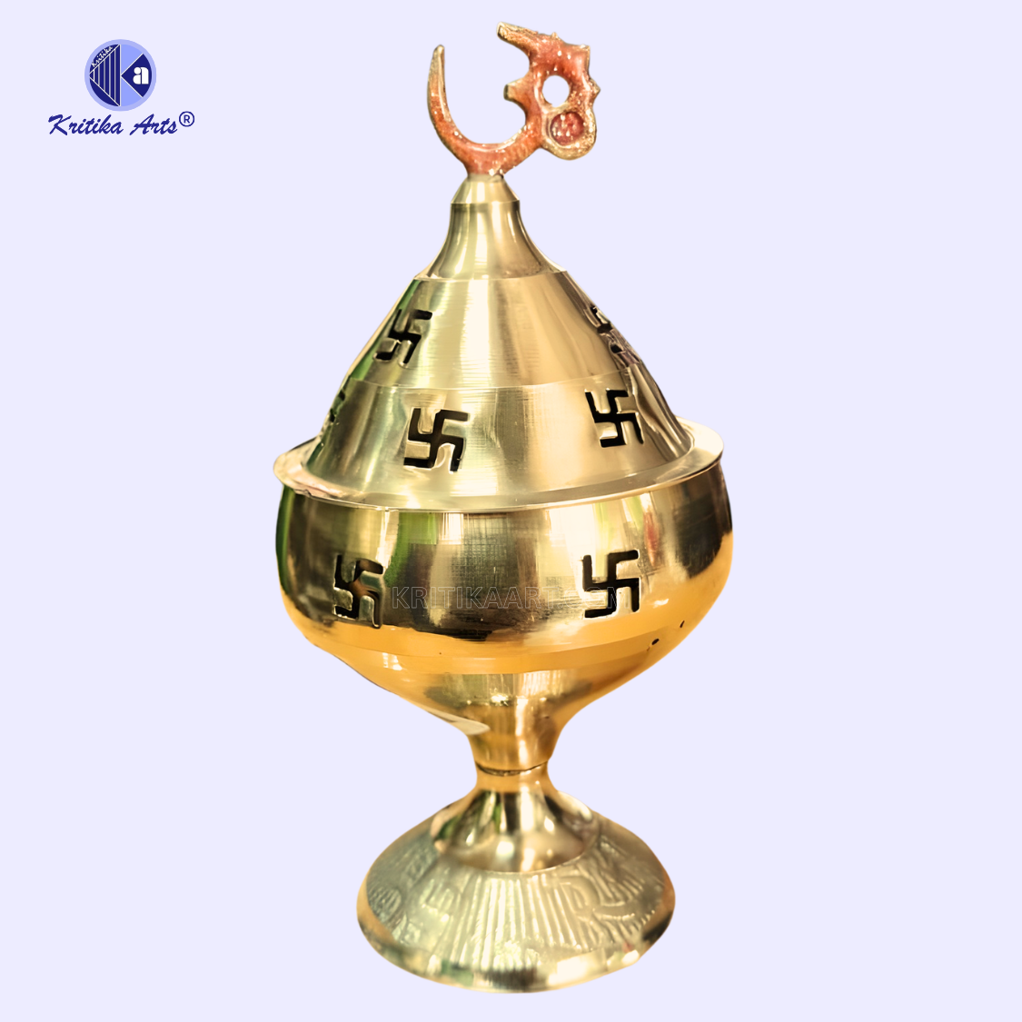 Apple Shape Akhand Diya with Stand Apple Shape Akhand Diya with Stand for Home Temple Star Cut Ventilation Design