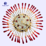 ,*Mata Chattra with Red Crystal Latkan – Decorative Mukut / Chhatra for Durga Idol & Mandir - Image 2