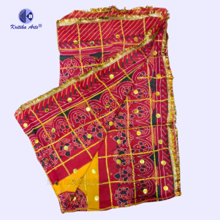 Traditional Mata Ki Chunari 40x72 inch Rajasthani Navratri Chunri with Golden Border for Mata Rani