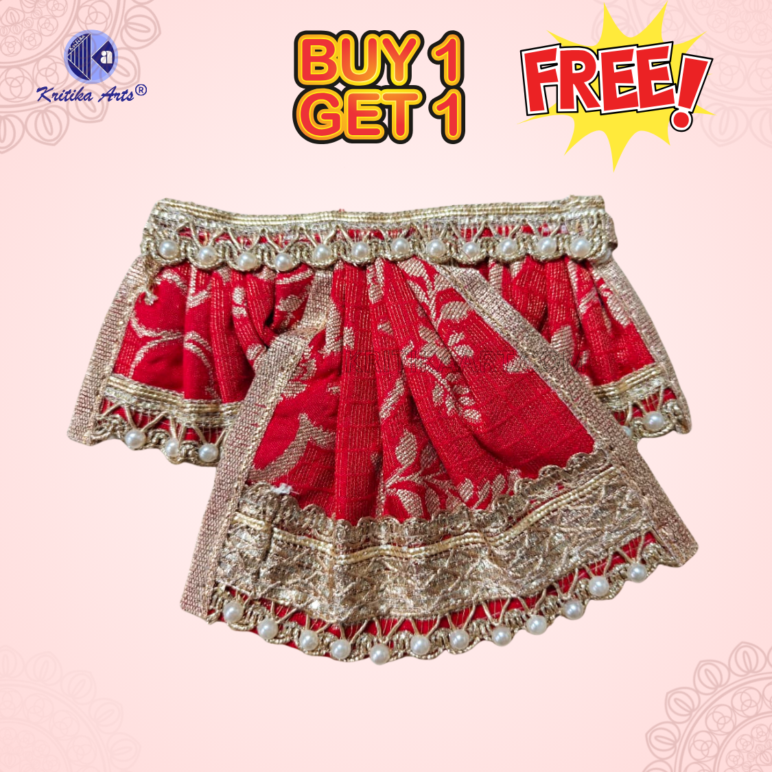 Hanuman Ji Langot 4 No (9–12 Inch Murti) | Hanuman Poshak Chola | Buy 1 Get 1 Free | Kritika Arts hanuman ji langot 4 no 9 inch murti