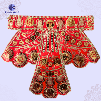 Hanuman ji langot poshak red jari gota stone work for 9 to 48 inch murti