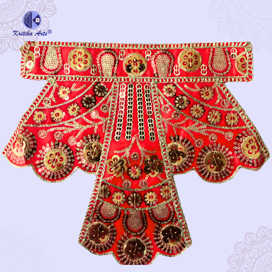 Shree Hanuman Ji Langot Poshak 9–42 Inch Murti Red Jari Gota Work Hanuman ji langot poshak red jari gota stone work for 9 to 48 inch murti