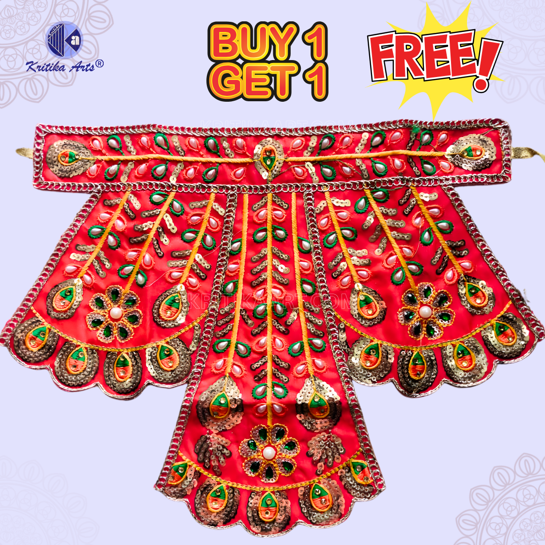 Hanuman Ji Dress 9 No for 18–21 Inch Murti | Hanuman Poshak Chola | Buy 1 Get 1 Free Offer hanuman ji dress 9 no 18 inch murti