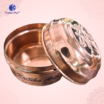 Pure Copper Pooja Dibia Set – Mini Kumkum / Roli / Chawal Box with Lid | Jewellery Storage Box | Mandir Puja Accessories (3 Sizes Available) - Image 3