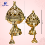 Brass Dhoop Dani | Loban Incense Burner | Dhuni Dhoop Holder | 4.5 & 6 Inch Sizes | Premium Brass - Image 5