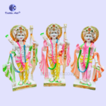Ram Darbar Idol 17 inch set white poly marble Lord Ram Sita Lakshman Hanuman statue for home temple
