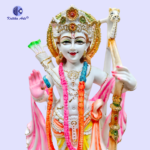 Ram Darbar Idol 17 inch set white poly marble Lord Ram Sita Lakshman Hanuman statue for home temple