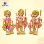 ,*Ram Darbar Idol 17 Inch Set – White Polyresin Hybrid Marble Dust Lord Ram, Sita, Lakshman & Hanuman Murti for Home Temple - Image 4