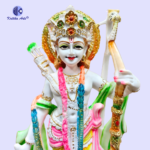 ,*Ram Darbar Idol 17 Inch Set – White Polyresin Hybrid Marble Dust Lord Ram, Sita, Lakshman & Hanuman Murti for Home Temple - Image 7