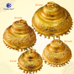 ,*Gold Plated Jumbo Jain Chatra 14 Inch | Extra Big Temple Chattar with Hook & Ghunghroo | Premium Umbrella for Mahaveer Swami, Mata Rani, Hanuman Ji & Singhasan - Image 3