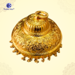 ,*Gold Plated Carved Mata Chatra 8 Inch | Temple Chattar with Hook & Ghunghroo | Decorative Umbrella for God Idol (Big Size) - Image 2