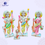 Mini Ram Darbar Idol 6 Inch Set – White Polyresin Marble Dust Lord Ram, Sita, Lakshman & Hanuman Murti for Home Temple & Gifting - Image 6