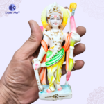 Mini Ram Darbar Idol 6 Inch Set – White Polyresin Marble Dust Lord Ram, Sita, Lakshman & Hanuman Murti for Home Temple & Gifting - Image 3