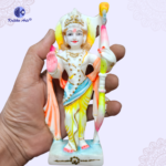 Mini Ram Darbar Idol 6 Inch Set – White Polyresin Marble Dust Lord Ram, Sita, Lakshman & Hanuman Murti for Home Temple & Gifting - Image 5