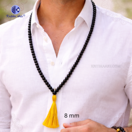 Original Karungali Mala 8mm (108+1 Beads) – 14 Inch Pure Ebony Wood Mala for Protection, Positivity & Spiritual Use